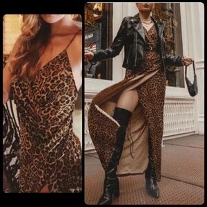 Jay Godfrey Santora Gown Sz 4 Leopard Print Maxi Party Vneck Event Chic Cocktail